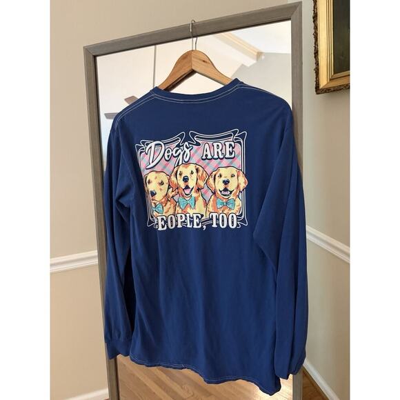 Benny&Belle Tops - Benny & Belle Light Blue Dog Shirt Medium